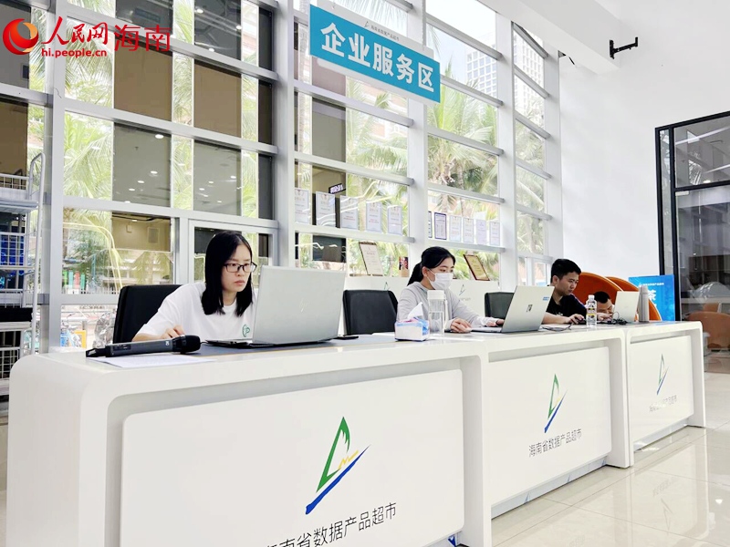 海南省數據產品超市里的“企業服務區”。人民網記者 李學山攝