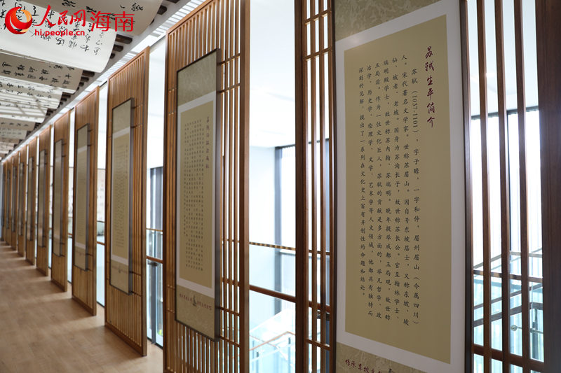 海南東坡主題圖書館一角。 人民網(wǎng)記者 孟凡盛攝