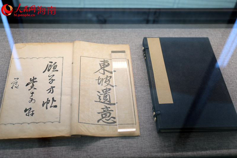 海南東坡主題圖書館展出的書籍。 人民網(wǎng)記者 孟凡盛攝