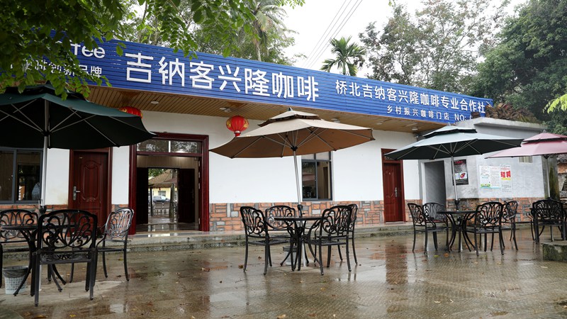 萬寧市南橋鎮橋北村“咖啡議事廳”。符武平攝