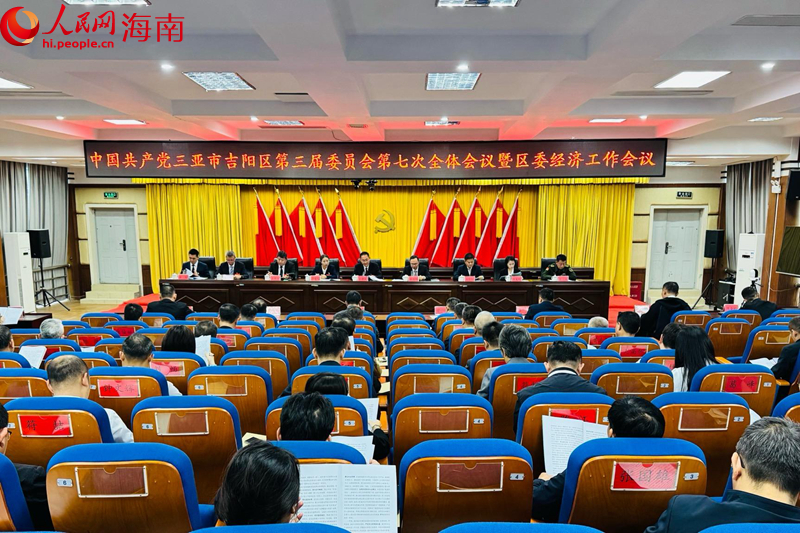 中國共產黨三亞市吉陽區第三屆委員會第七次全體會議暨區委經濟工作會議召開。人民網 熊淑婷攝