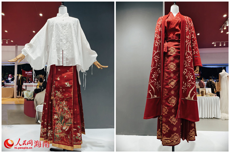 消博會(huì)上，傳統(tǒng)中式元素與現(xiàn)代時(shí)尚設(shè)計(jì)相結(jié)合的“新中式”女裝特別受采購(gòu)商關(guān)注。人民網(wǎng) 符澤民攝