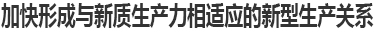 加快形成與新質(zhì)生產(chǎn)力相適應(yīng)的新型生產(chǎn)關(guān)系